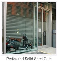 perforated solid steel gate Flatlands, Brooklyn